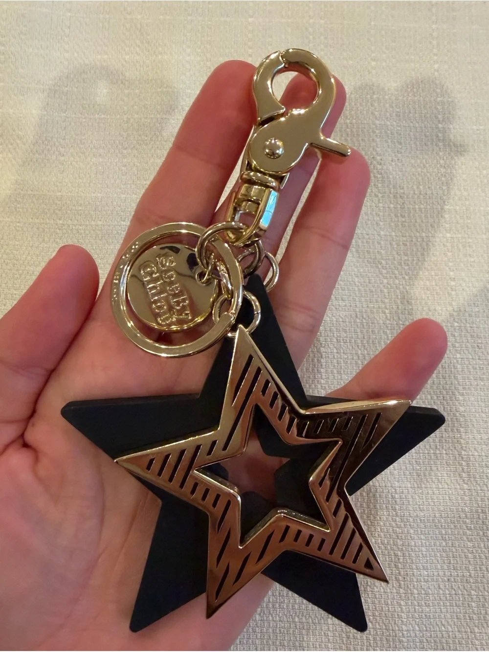 See By Chloe Black and Gold Star Keychain Bag Charm